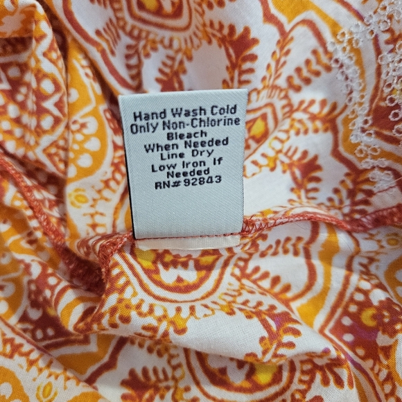 Indika Orange Geometric Print Beaded Lightweight Tunic Top - Picture 8 of 8